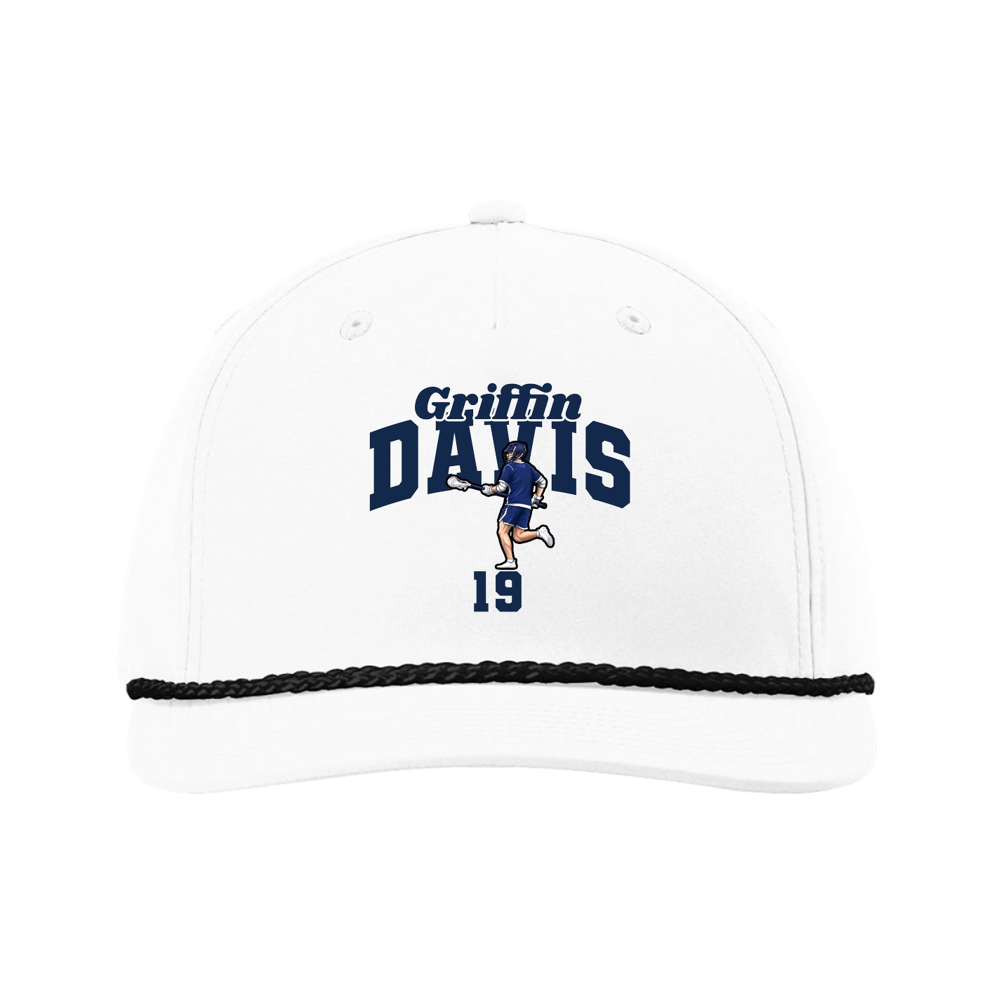 Five-Panel Classic Rope Cap — Signature Arch in White