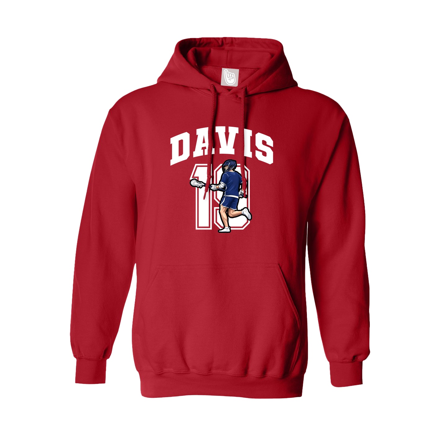 Youth Hoodie — Number in Red