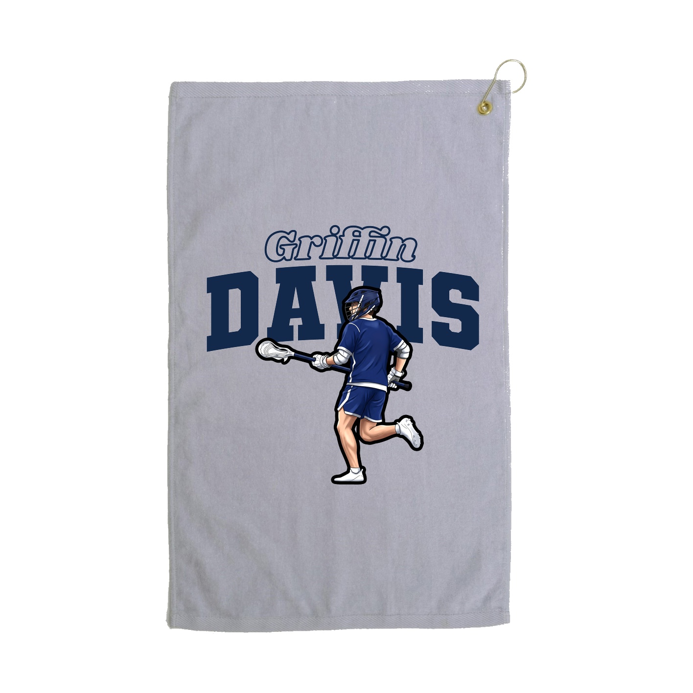 Golf Towel — Name Arch in Grey