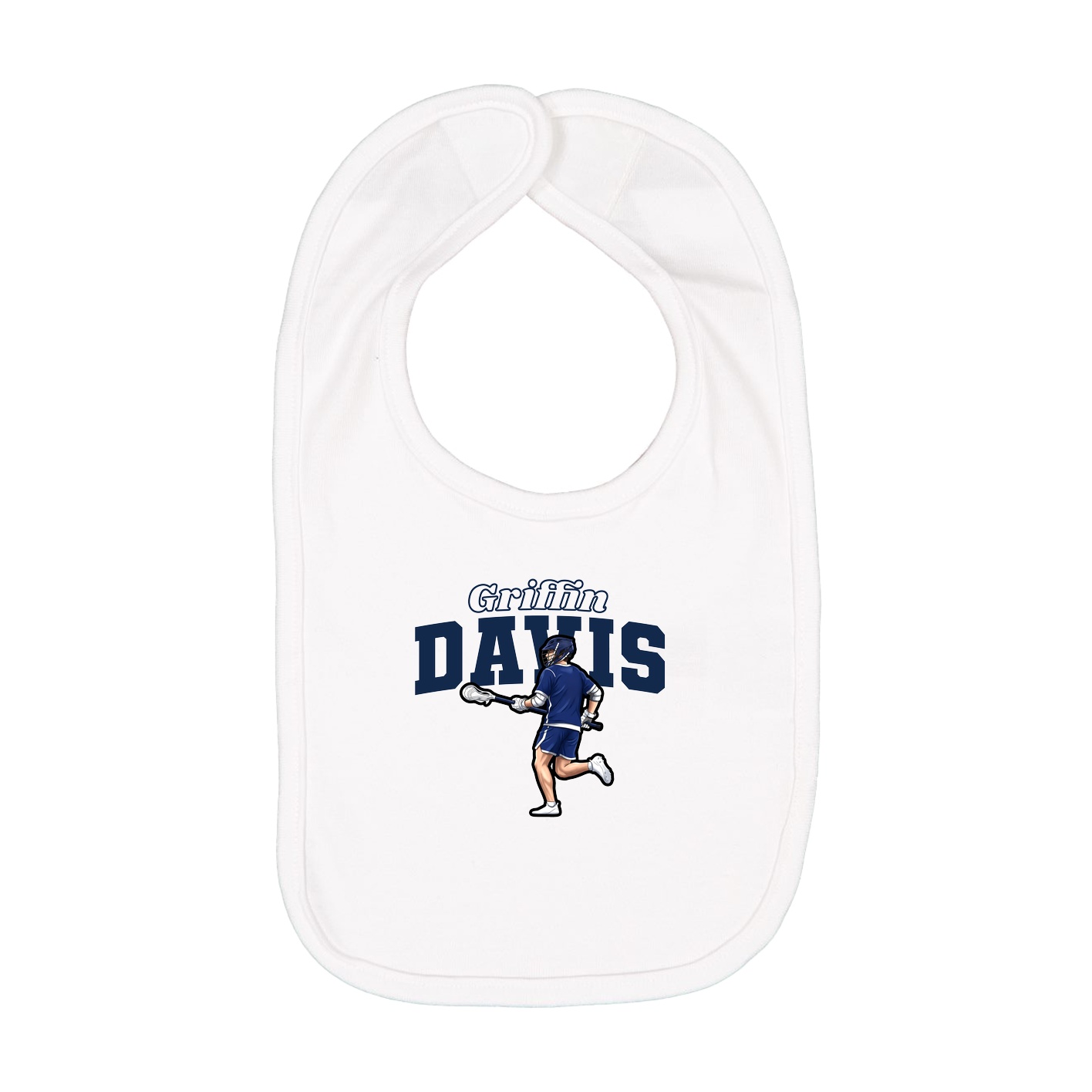 Infant Bib — Name Arch in White