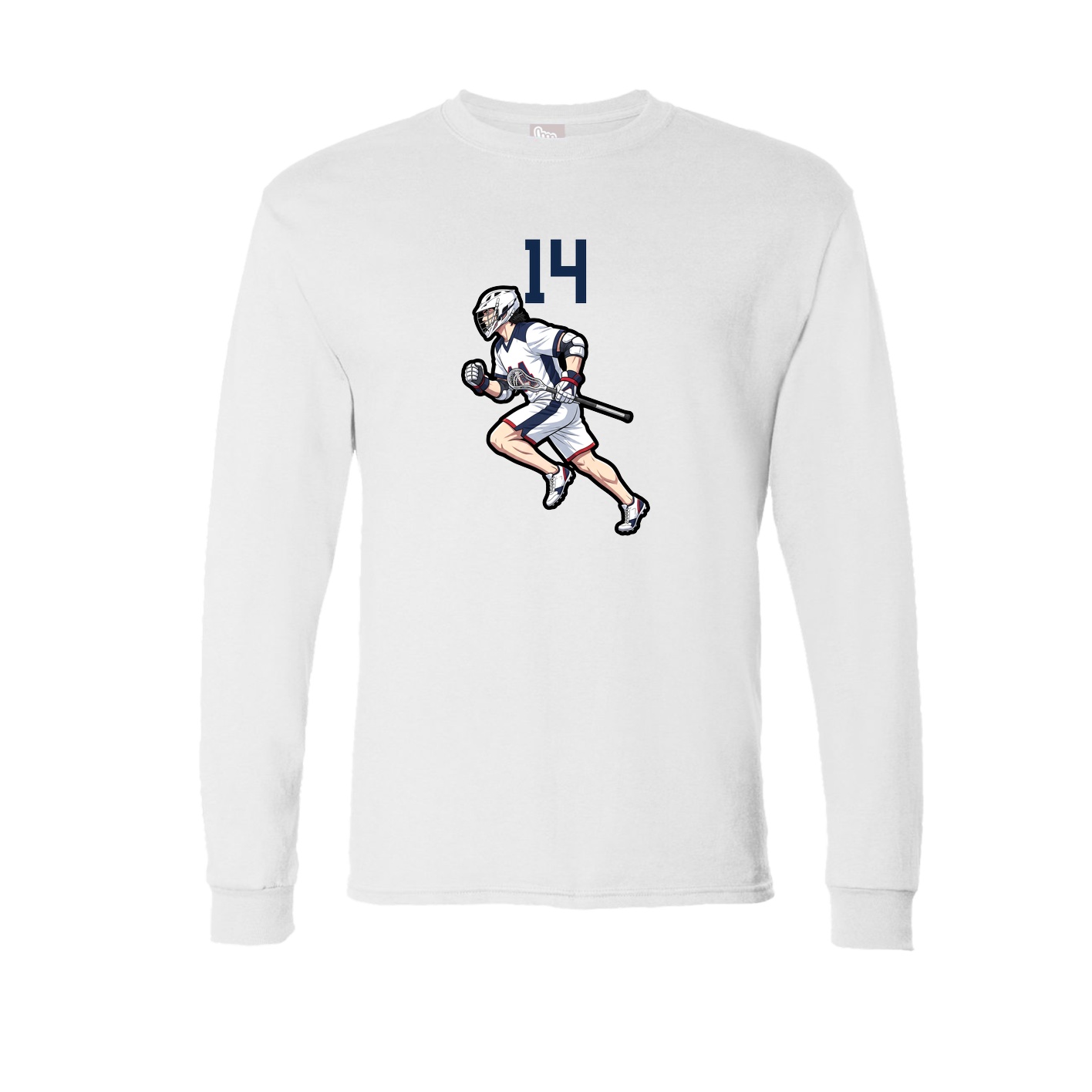 Long Sleeve Tee — Number Top in White