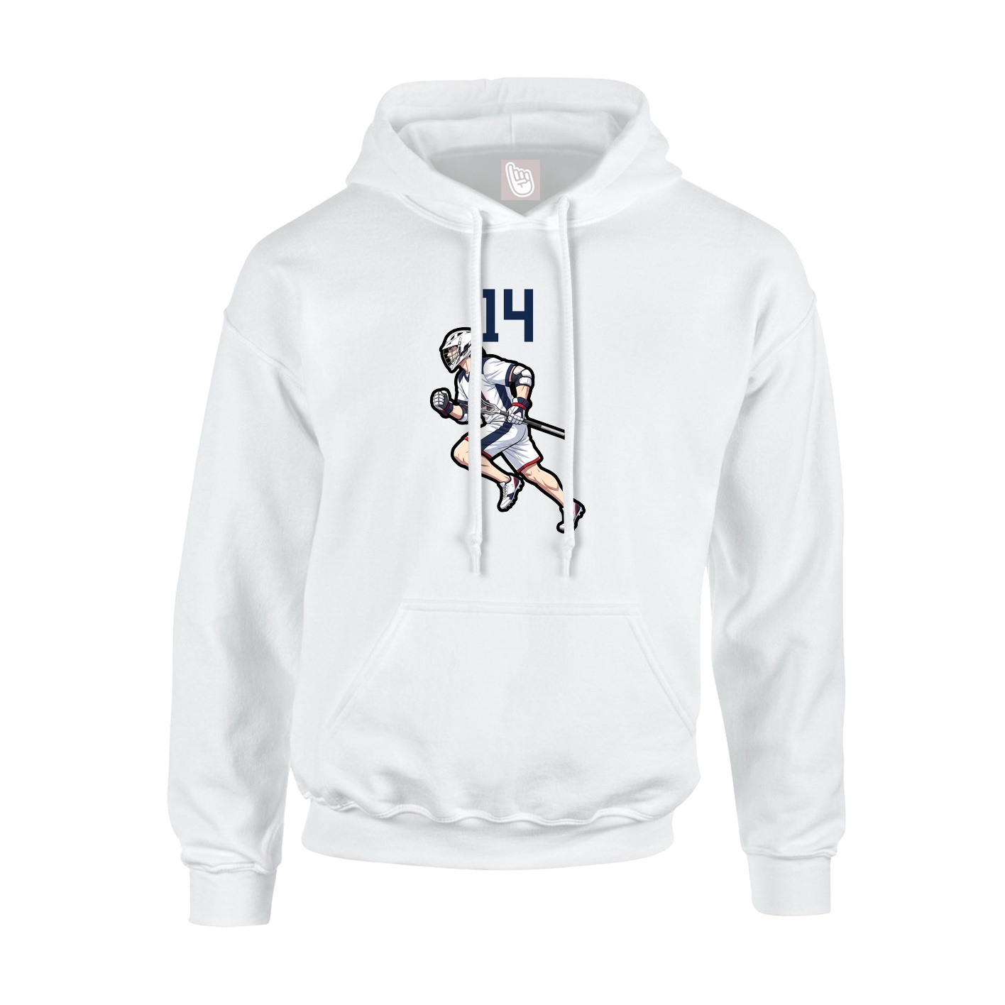 Youth Hoodie — Number Top in White