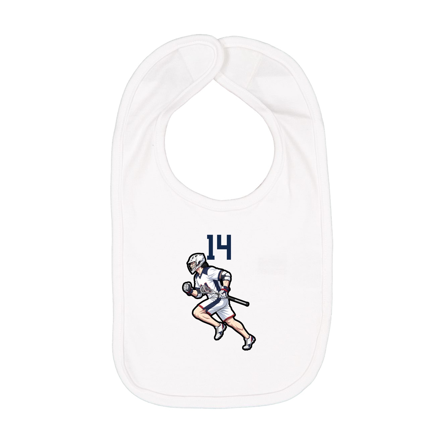 Infant Bib — Number Top in White