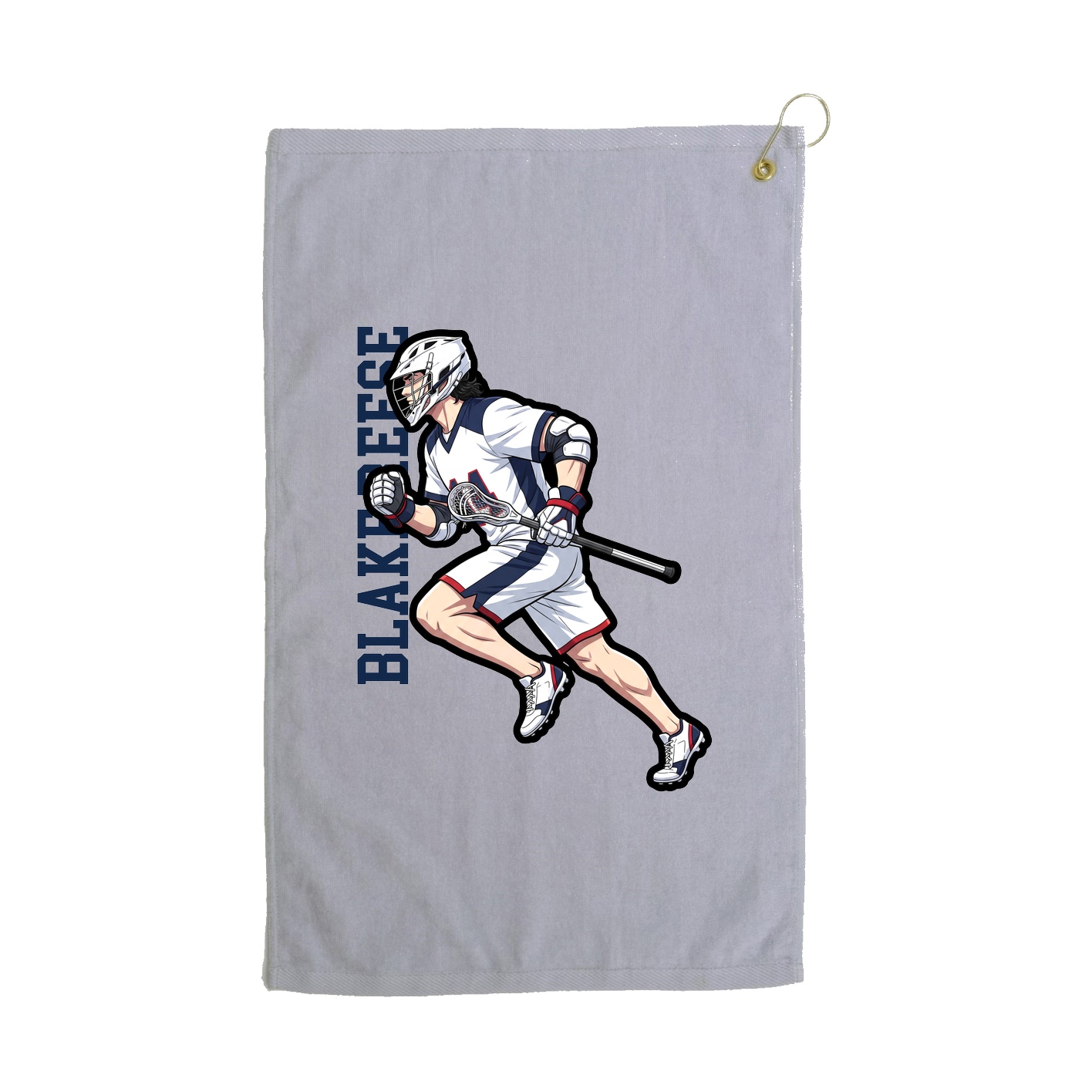 Golf Towel — Name Vertical in Grey