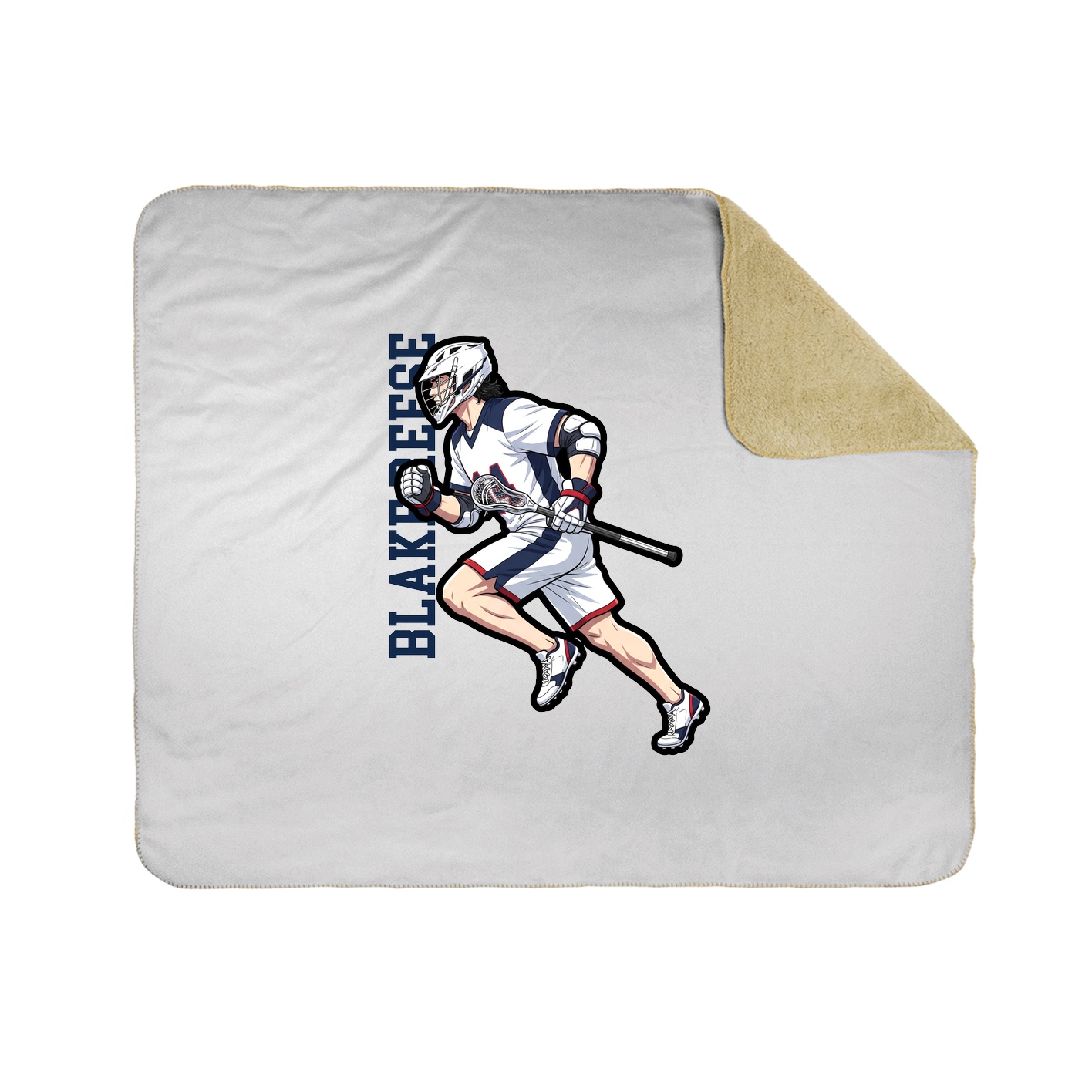Throw Blanket — Name Vertical in White