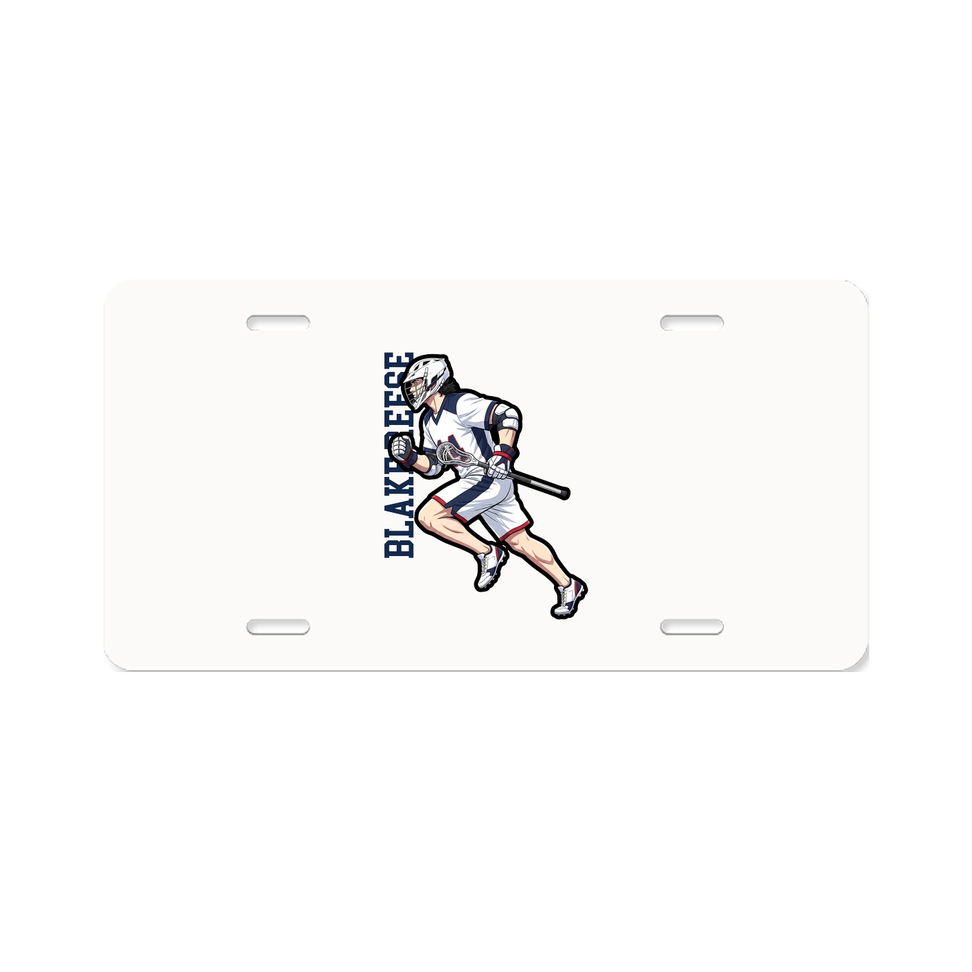 License Plate — Name Vertical in Classic