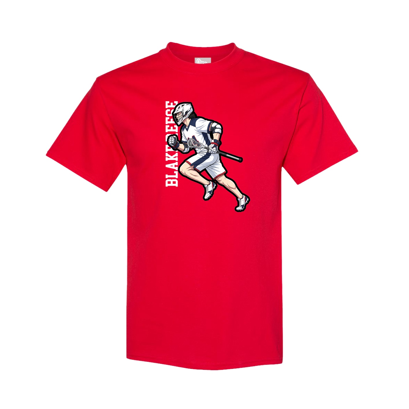 Tee — Name Vertical in Red