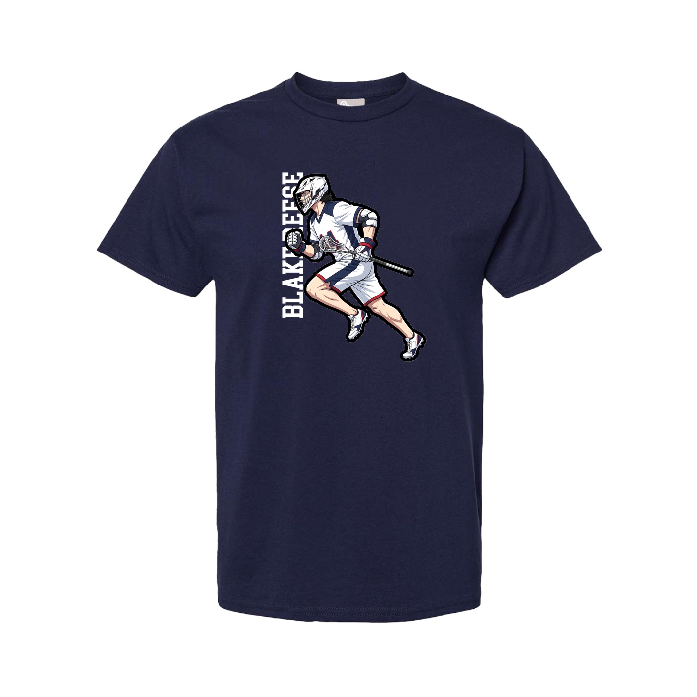 Youth Tee — Name Vertical in Navy
