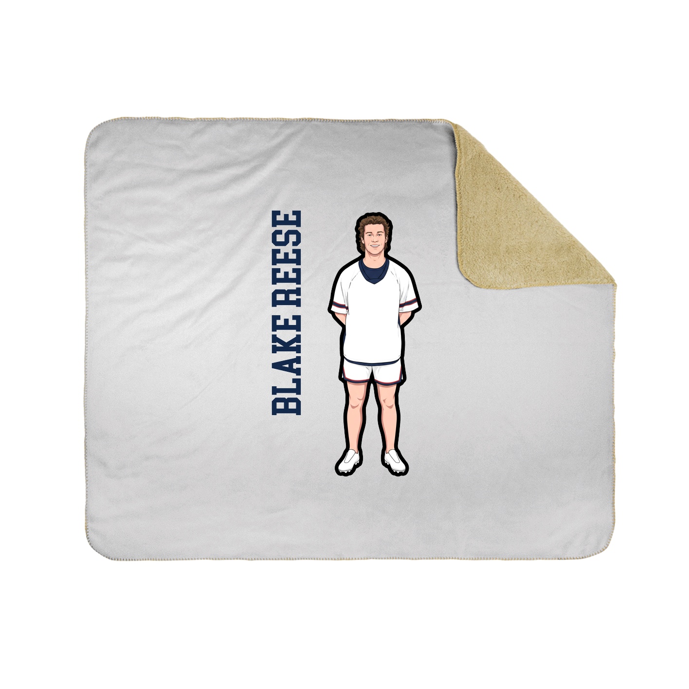 Throw Blanket — Name Vertical in White