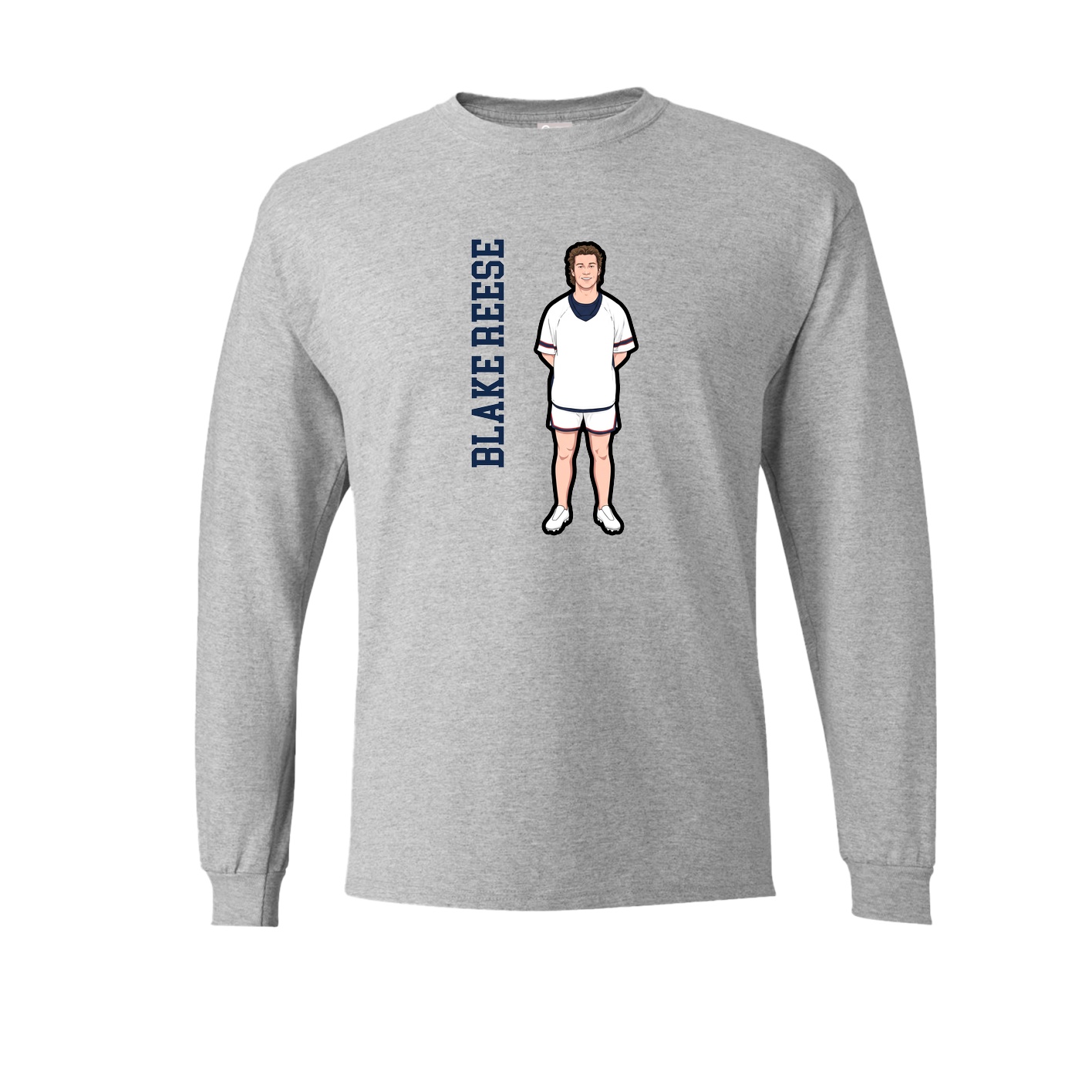 Long Sleeve Tee — Name Vertical in Grey