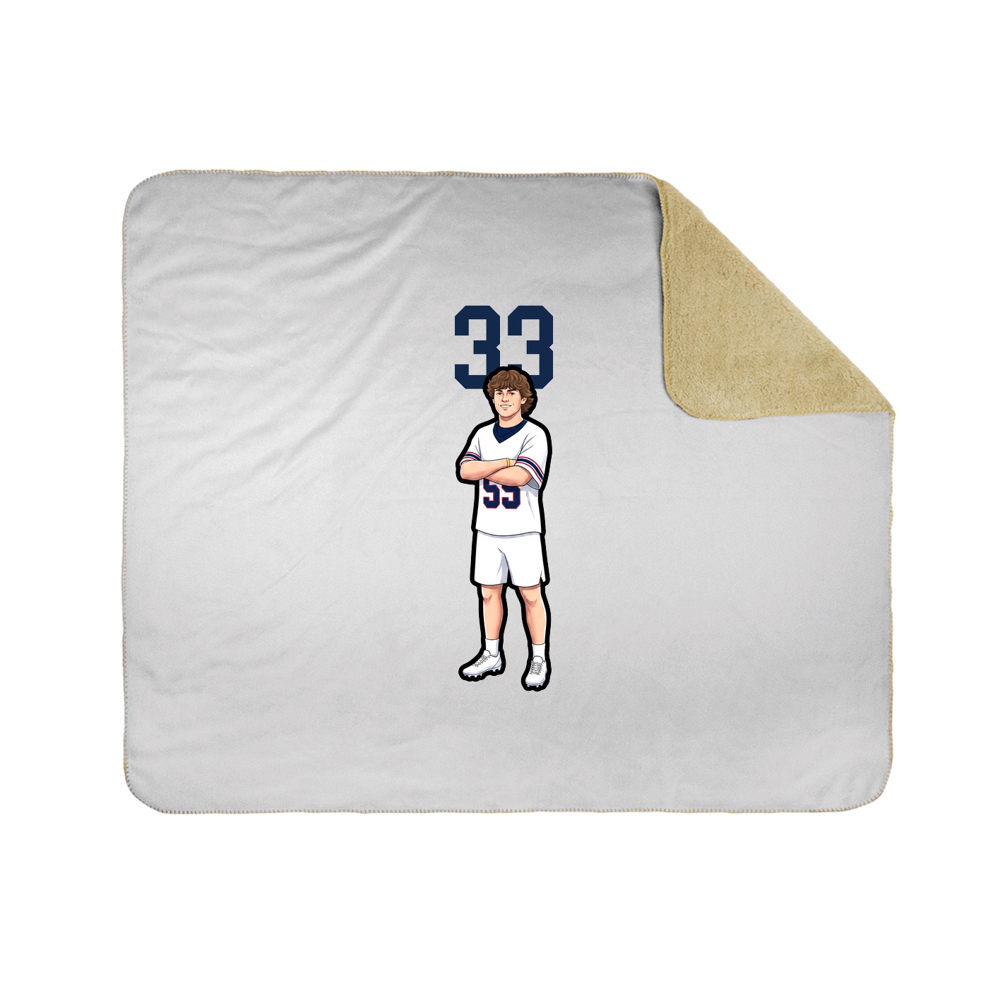 Throw Blanket — Number Top in White