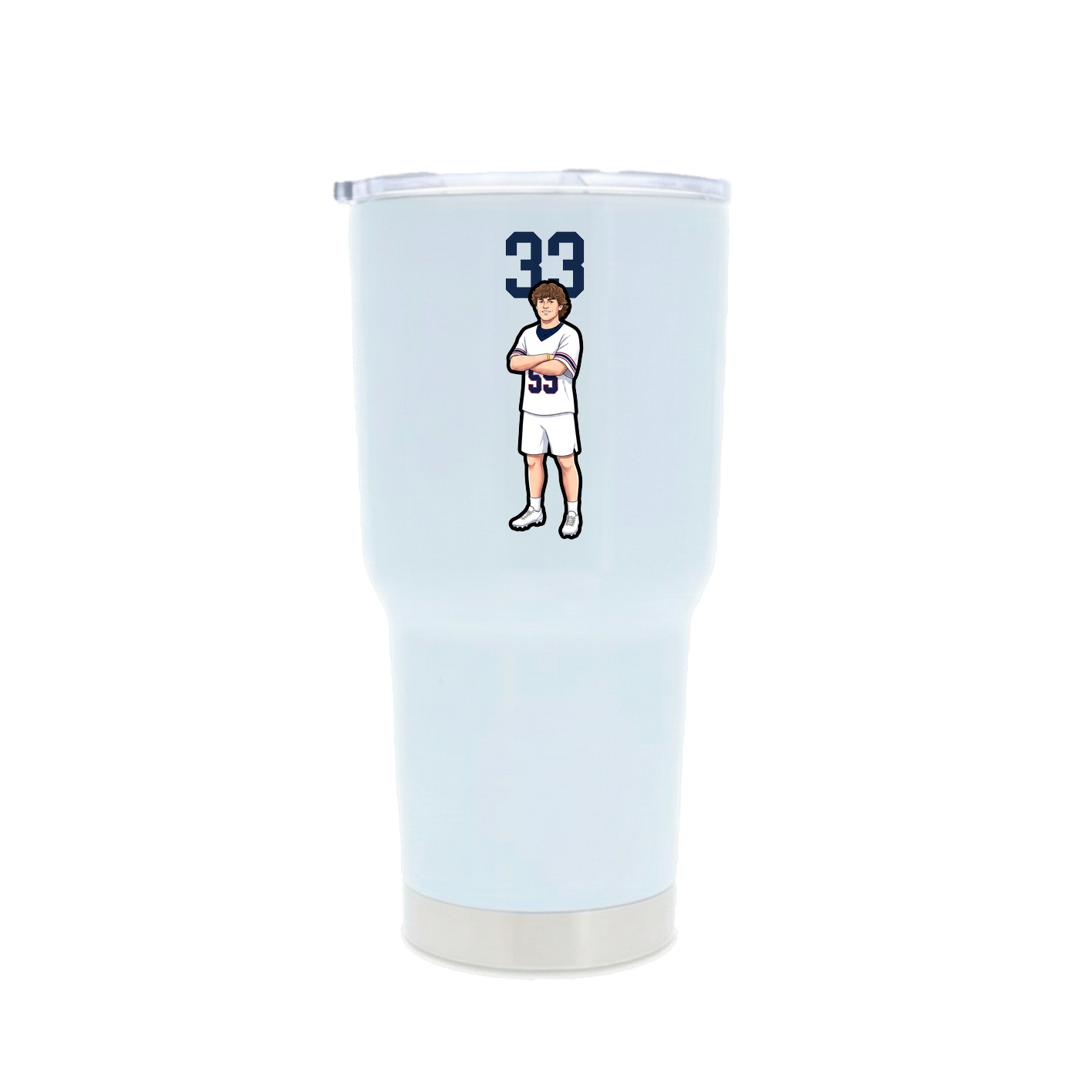 30oz Stainless Steel Tumbler — Number Top in White