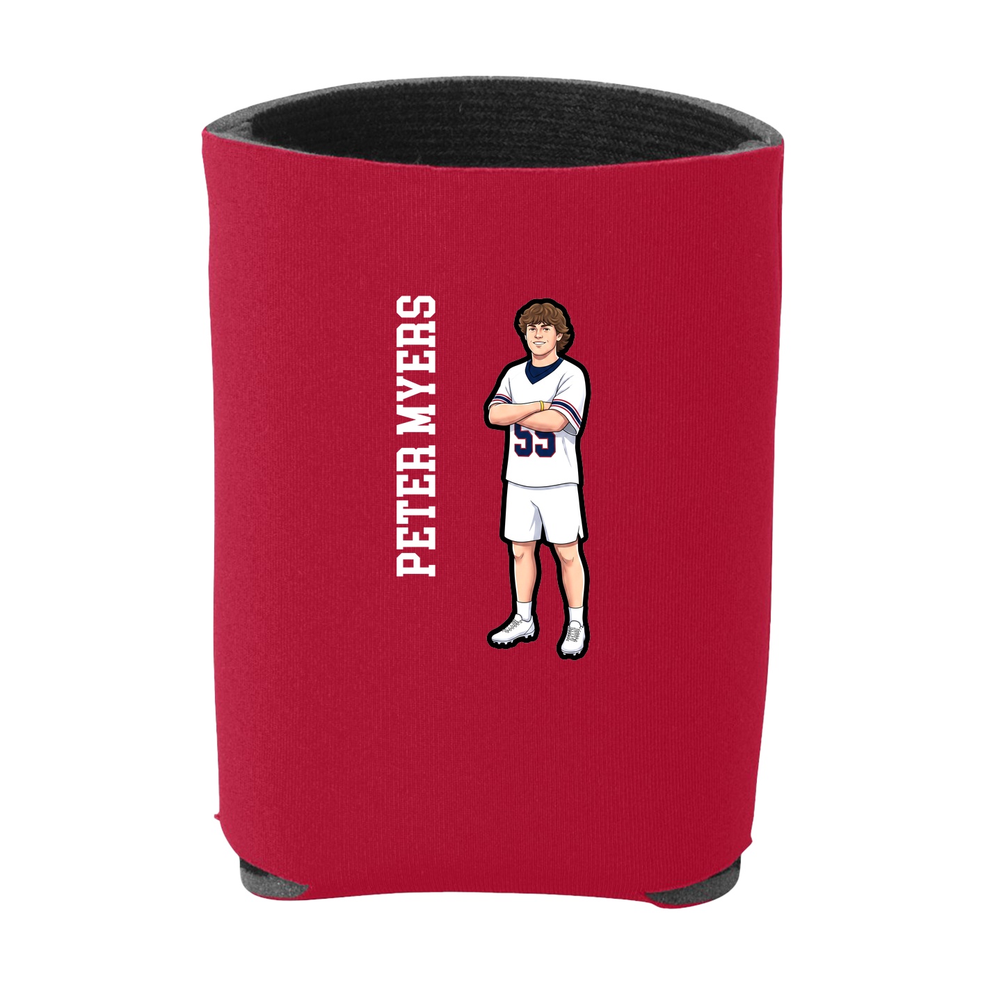 Can Holder — Name Vertical in Red