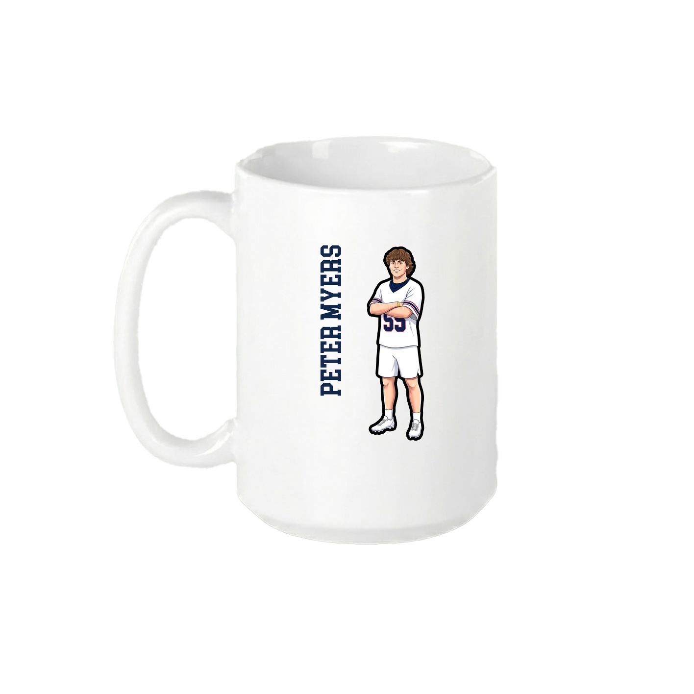 15oz Coffee Mug — Name Vertical in White