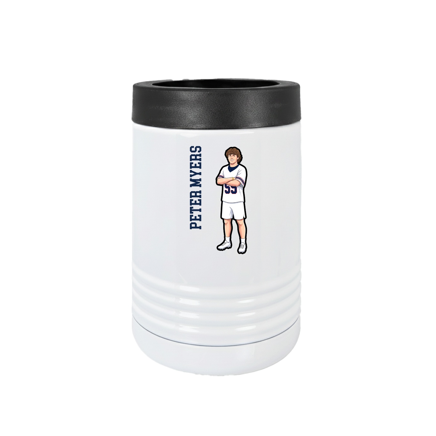 Beverage Holder — Name Vertical in White