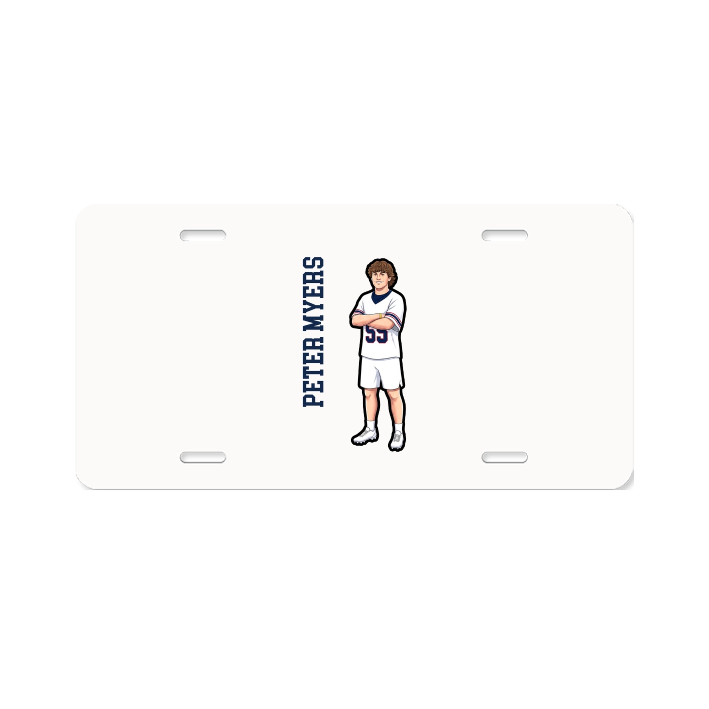License Plate — Name Vertical in Classic