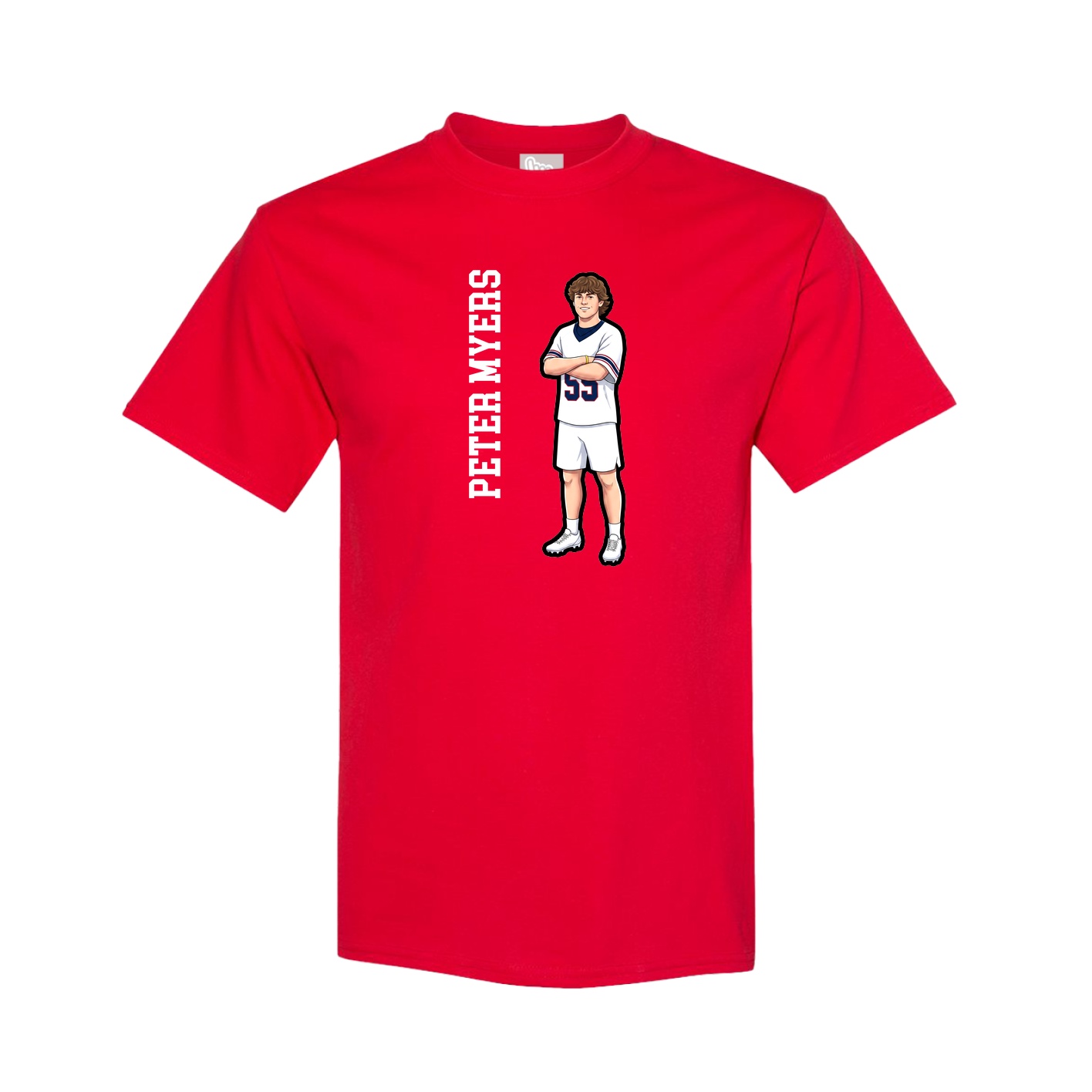 Youth Tee — Name Vertical in Red