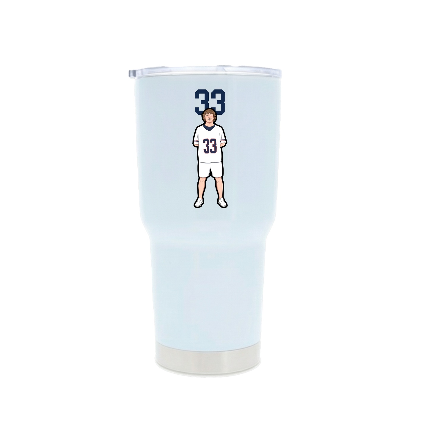 30oz Stainless Steel Tumbler — Number Top in White