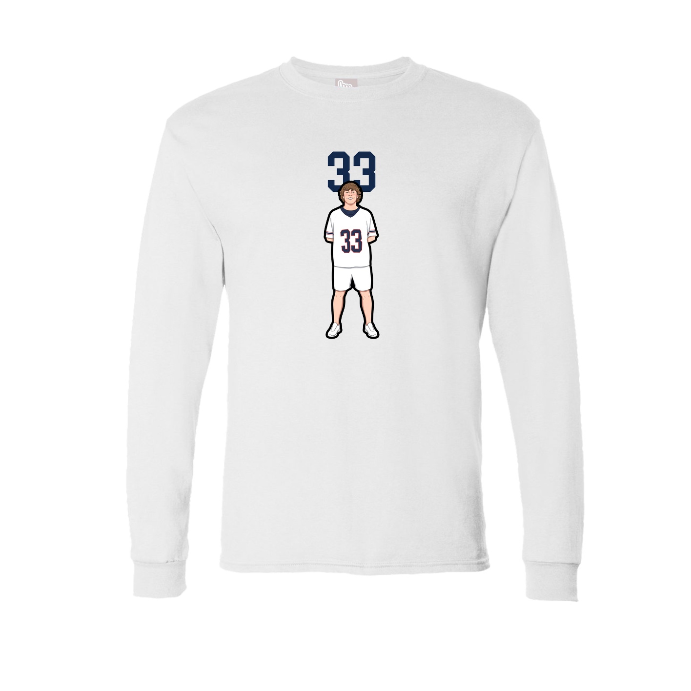 Long Sleeve Tee — Number Top in White