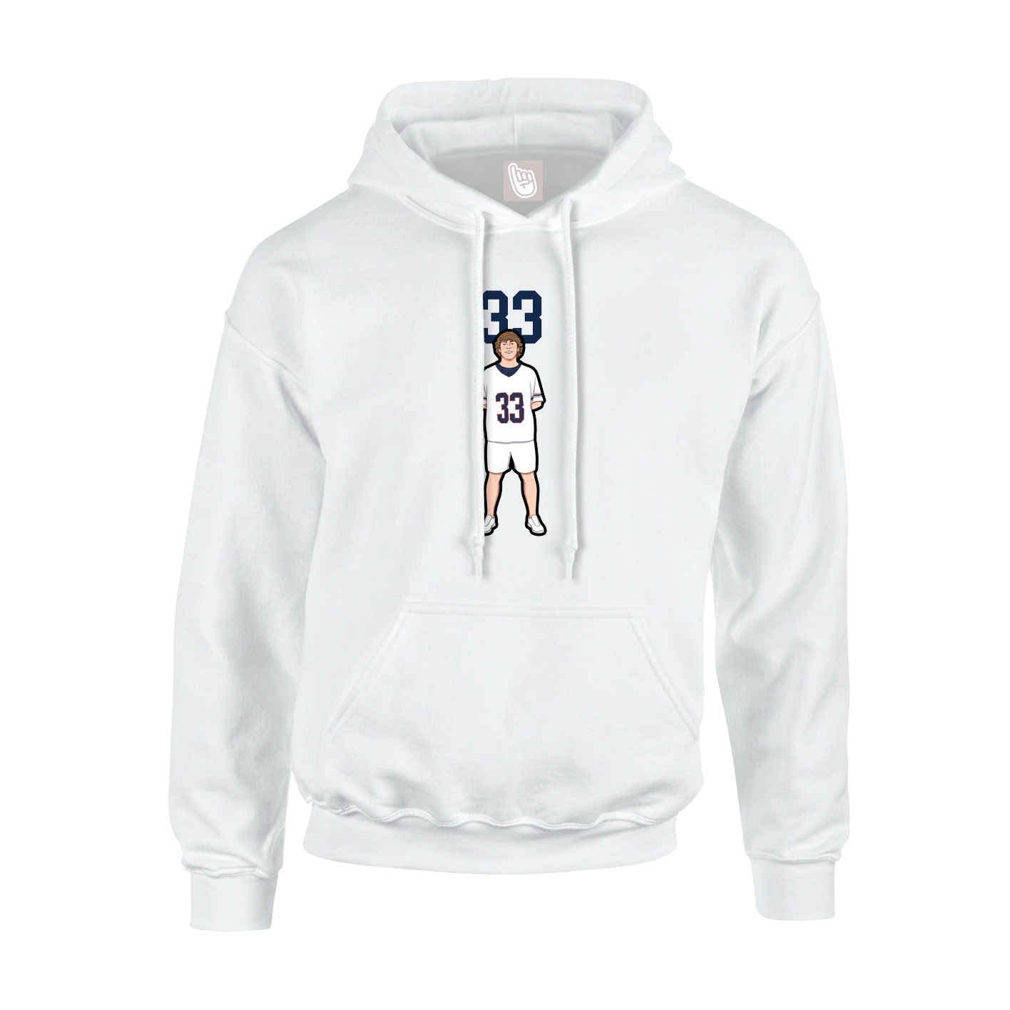Youth Hoodie — Number Top in White
