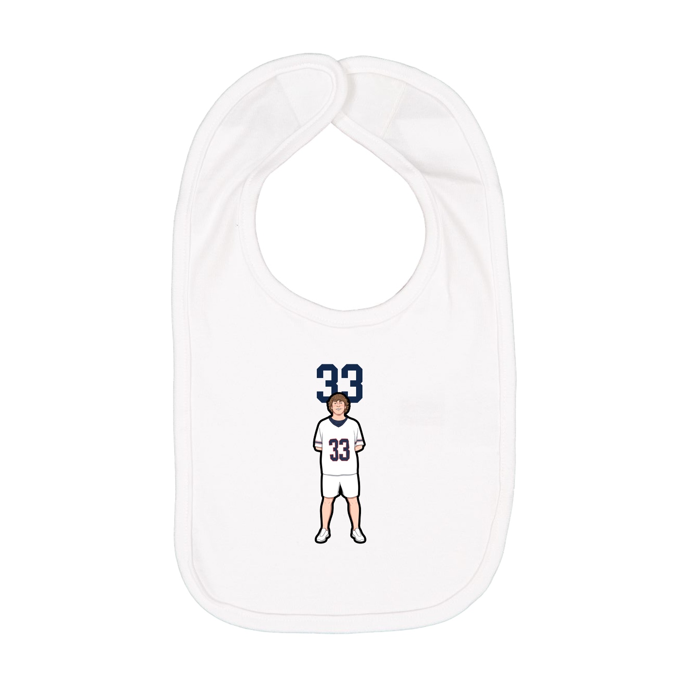 Infant Bib — Number Top in White