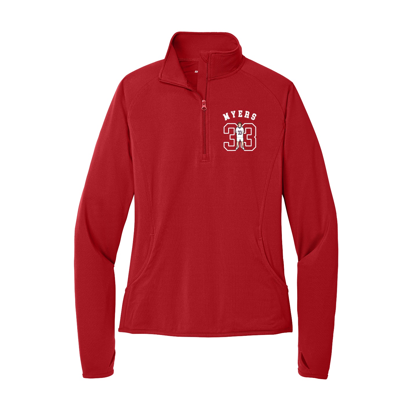 Women's Q-Zip Pullover — Shirsey Arch in Red