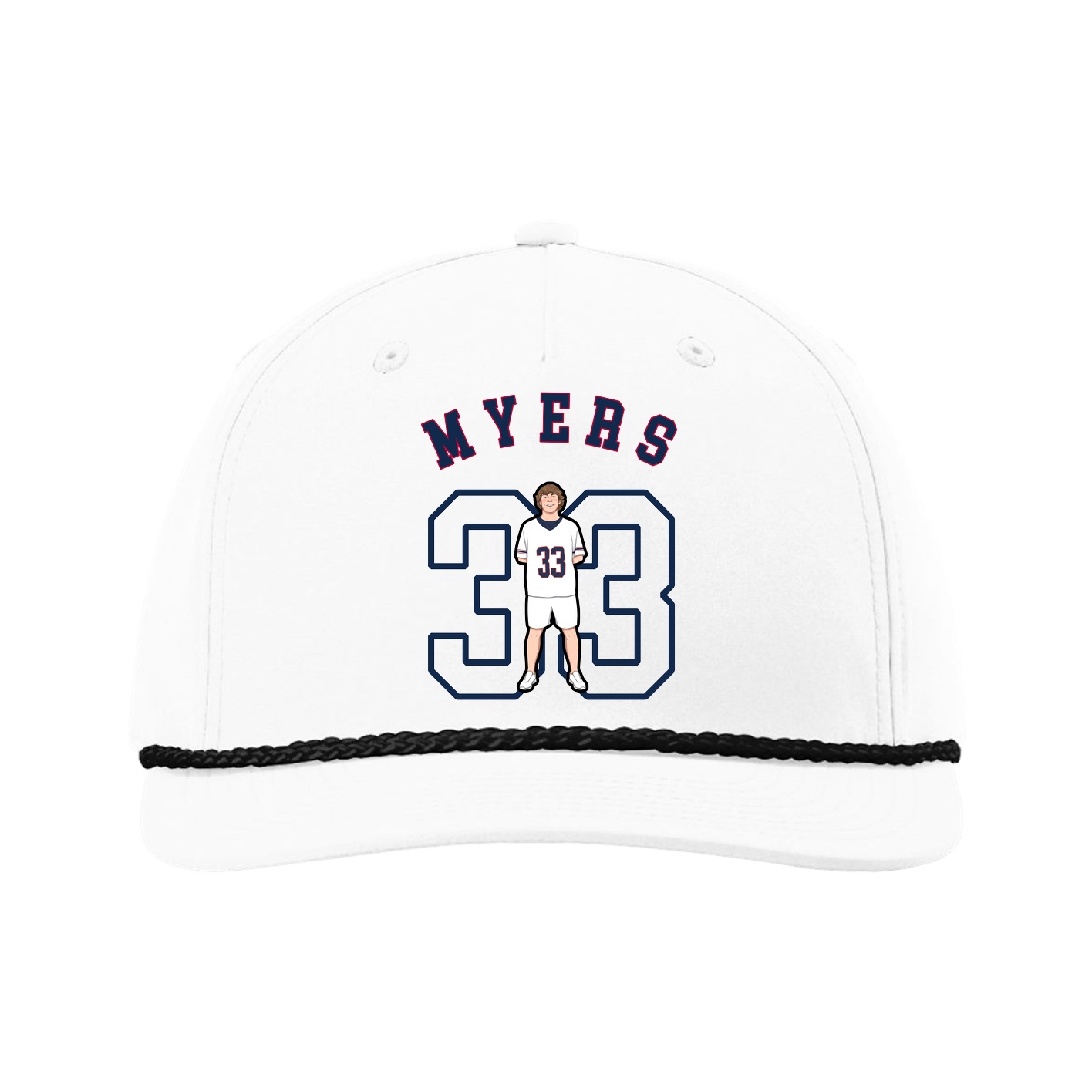Five-Panel Classic Rope Cap — Shirsey Arch in White