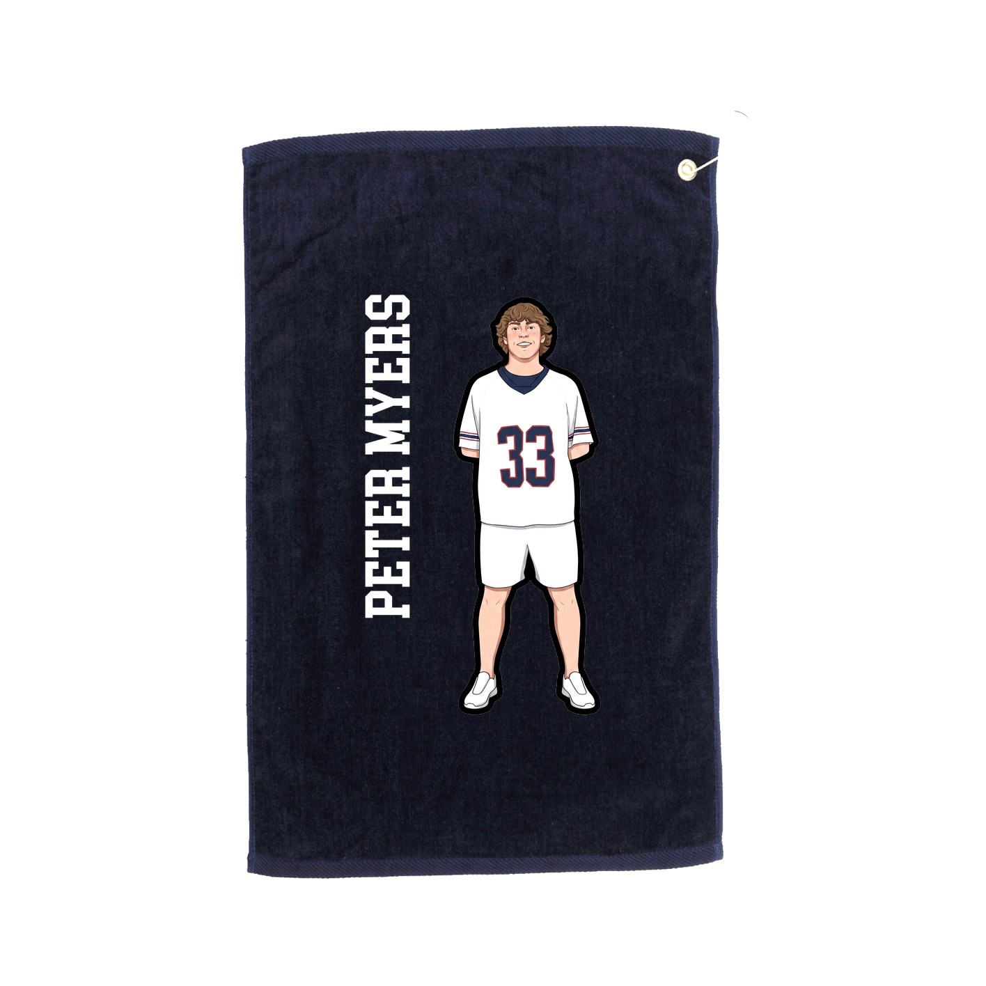 Golf Towel — Name Vertical in Navy