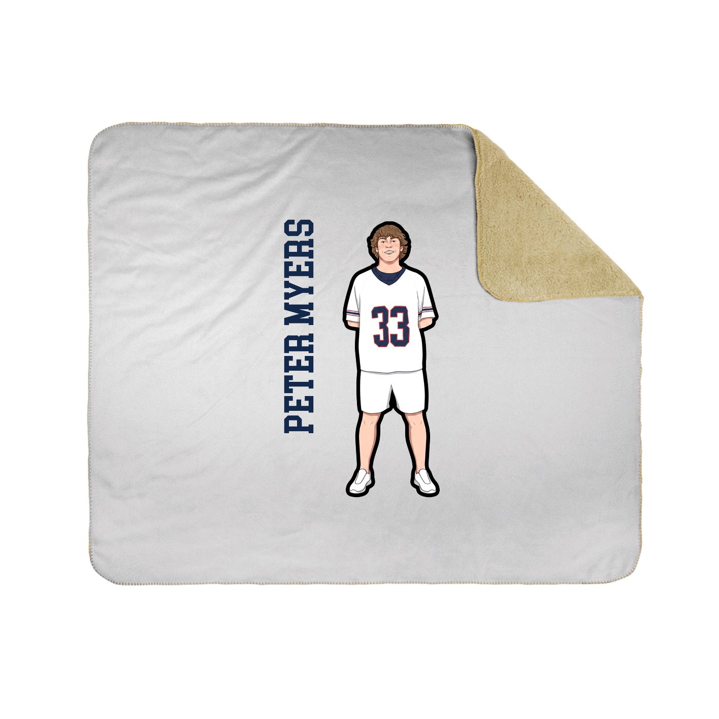 Throw Blanket — Name Vertical in White