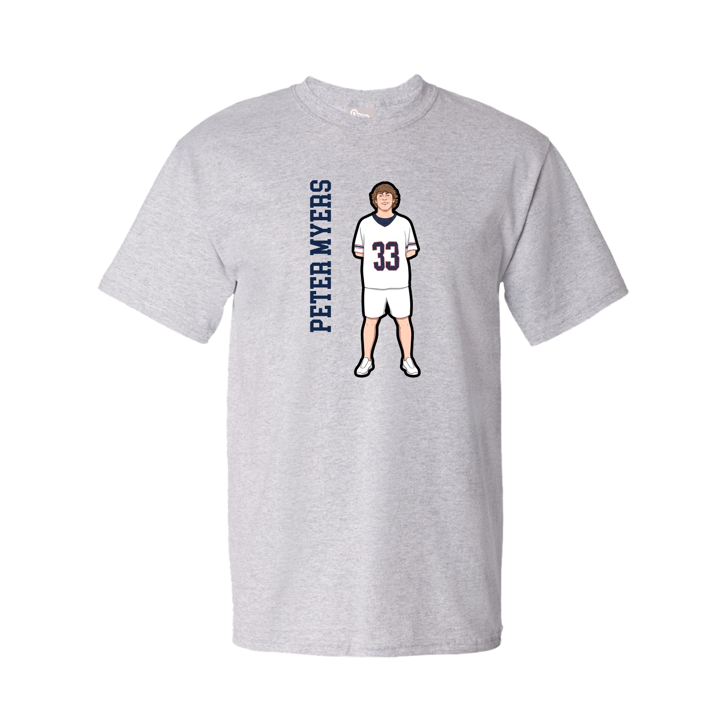 Tee — Name Vertical in Grey