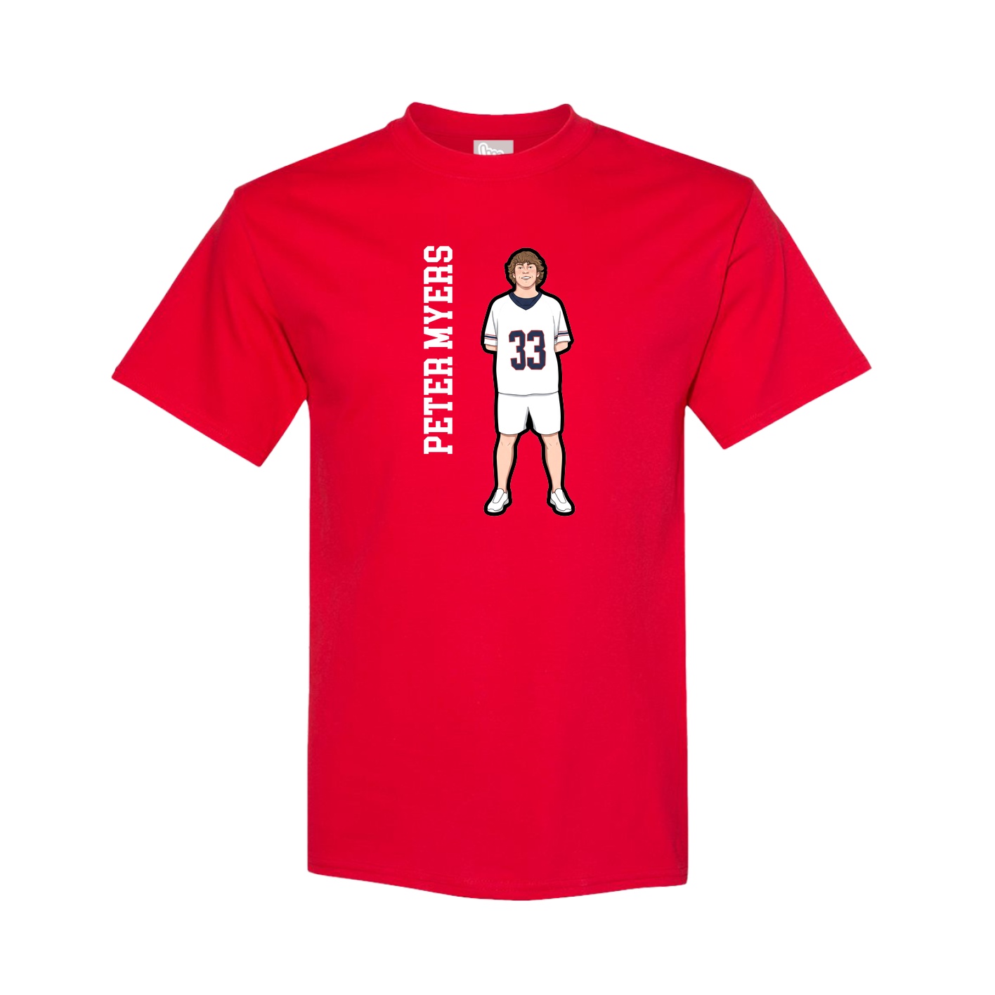 Youth Tee — Name Vertical in Red