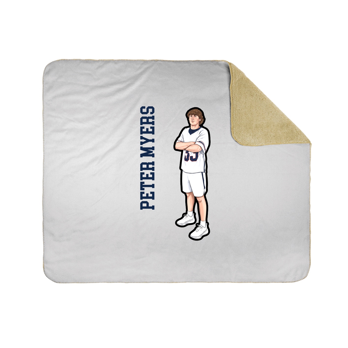 Throw Blanket — Name Vertical in White