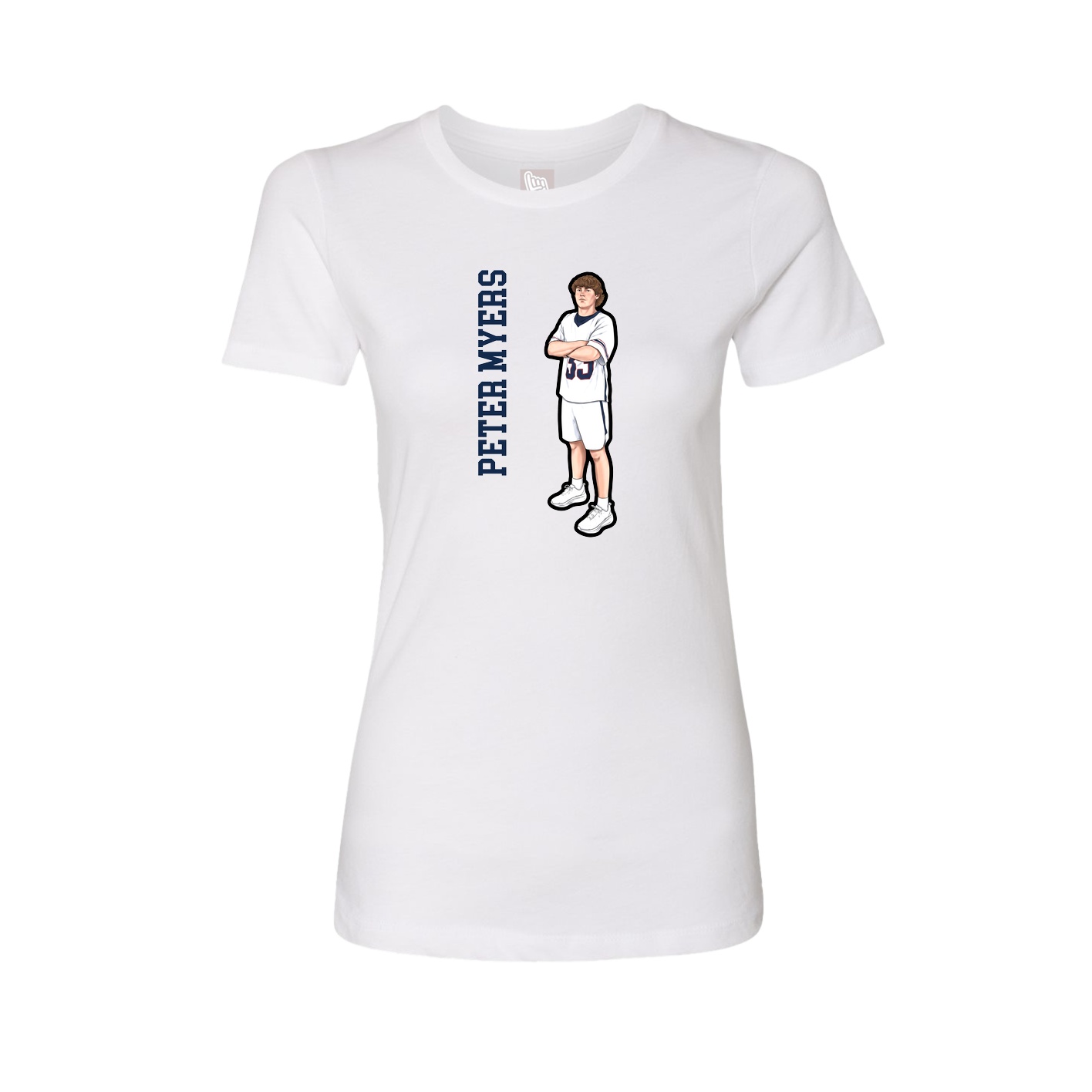 Womens Tee — Name Vertical in White