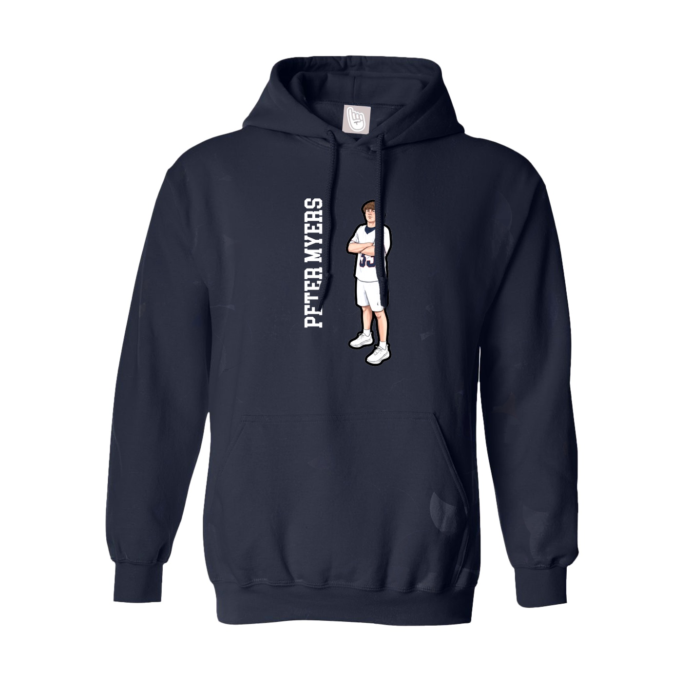Hoodie — Name Vertical in Navy
