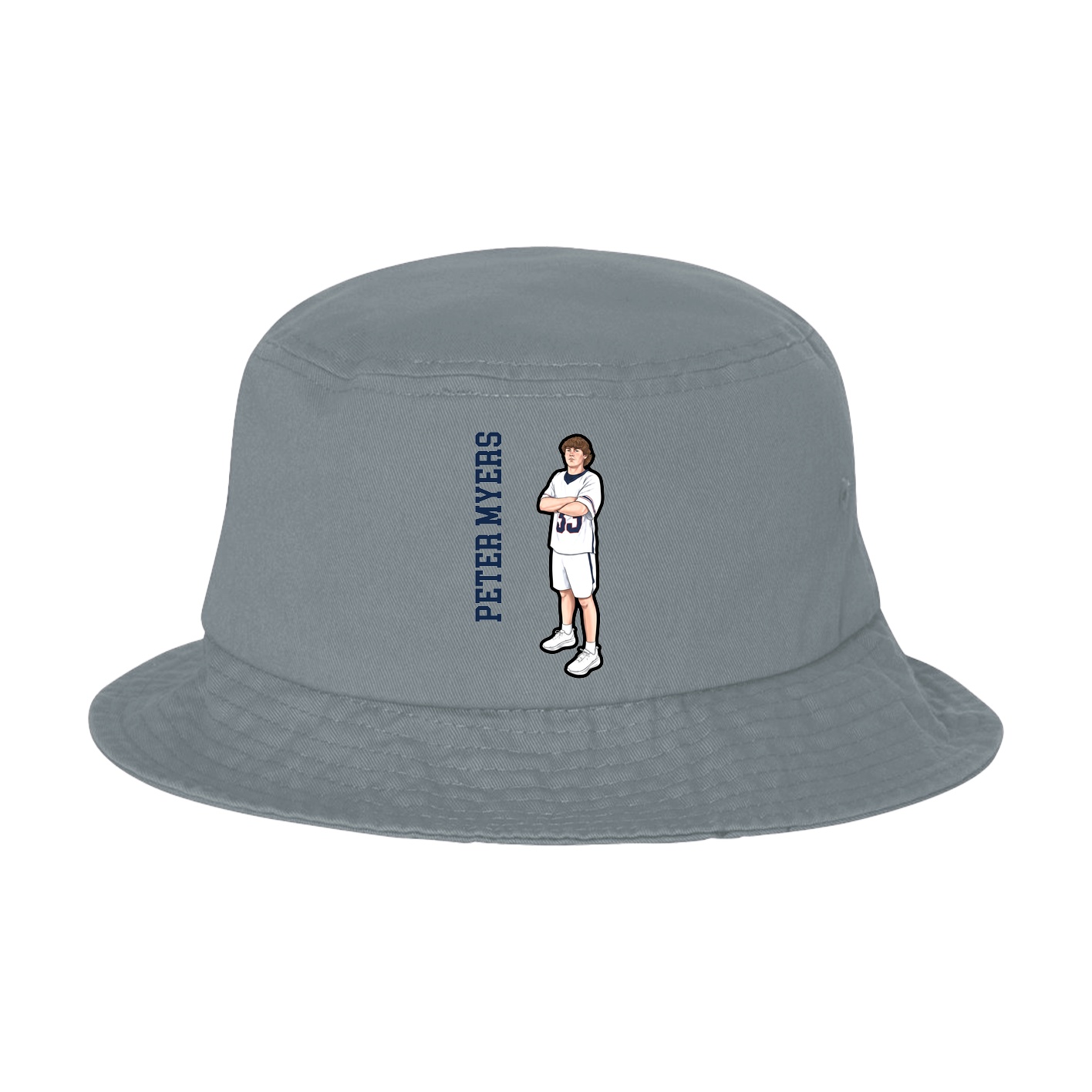 Bucket Cap — Name Vertical in Grey
