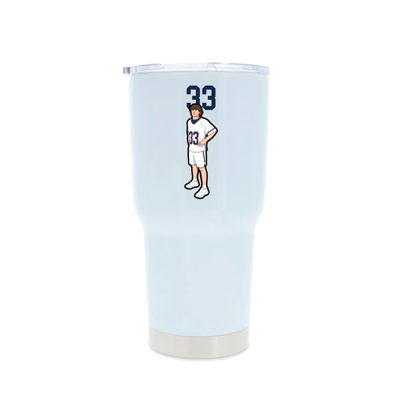 30oz Stainless Steel Tumbler — Number Top in White