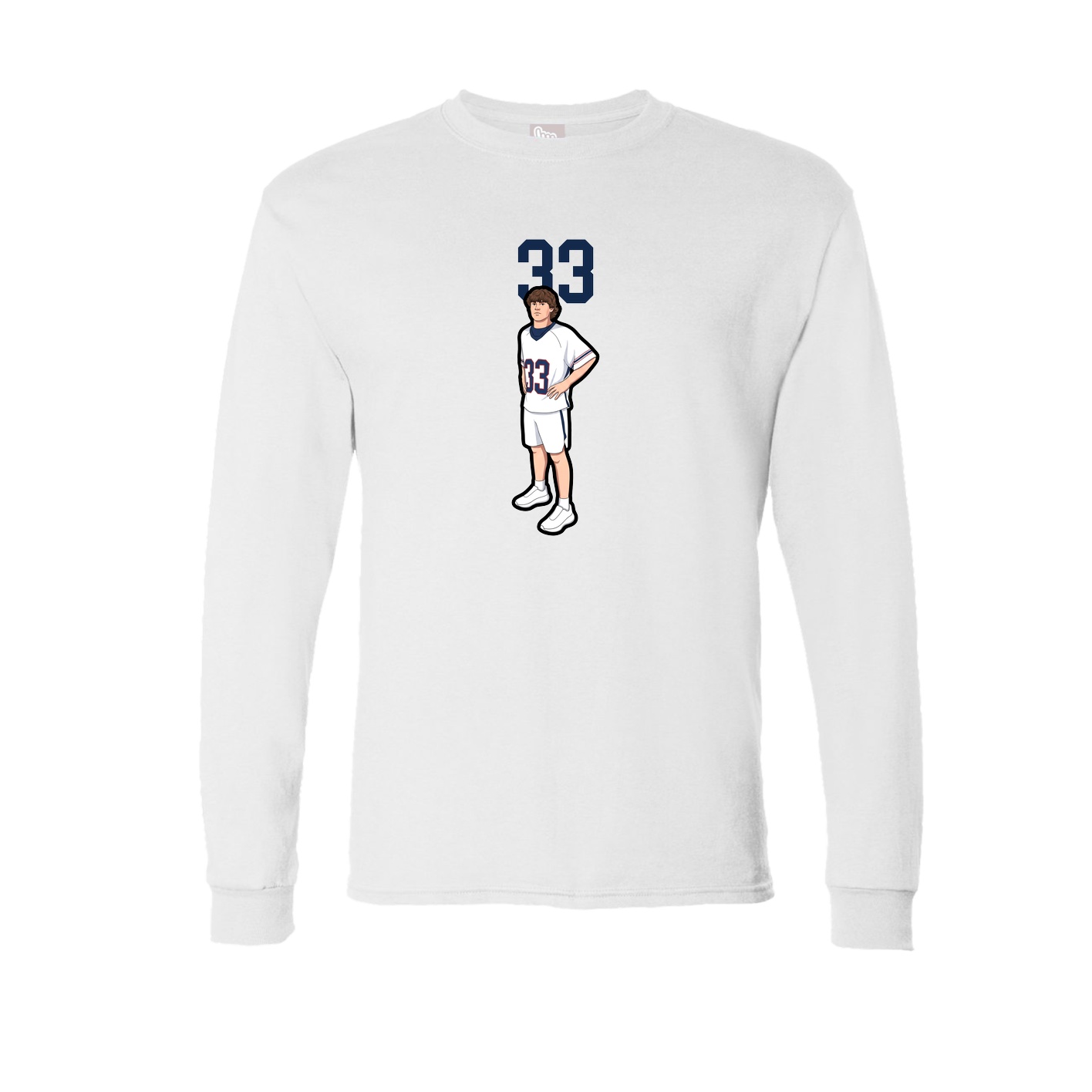 Long Sleeve Tee — Number Top in White