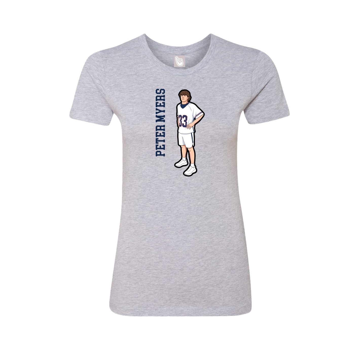 Womens Tee — Name Vertical in Grey