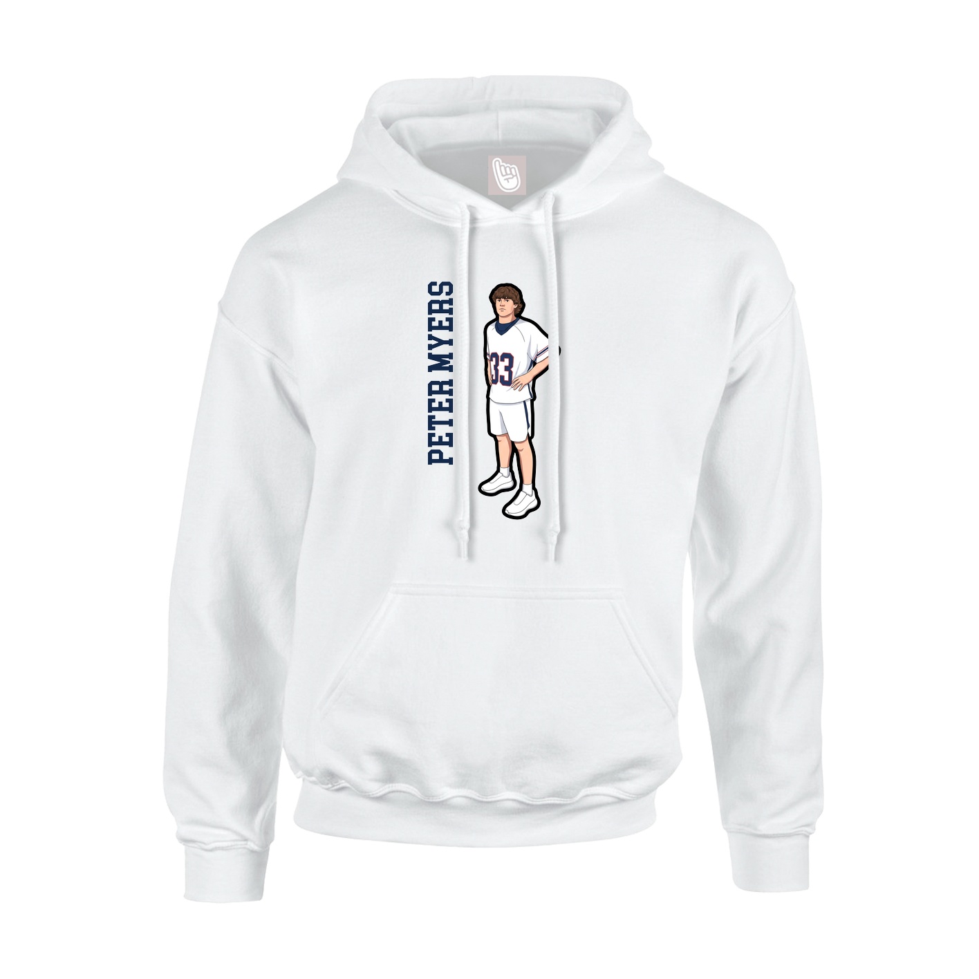 Youth Hoodie — Name Vertical in White