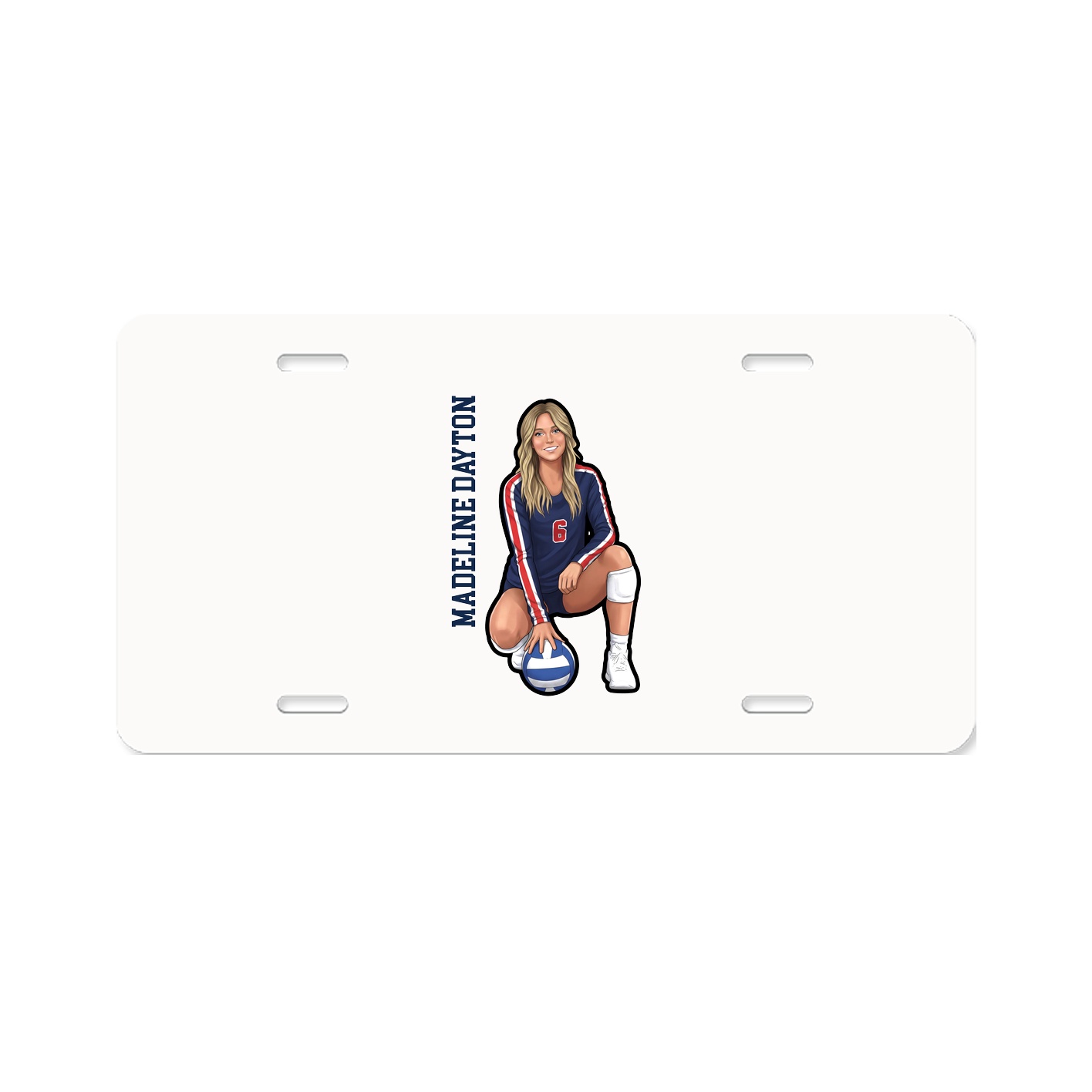 License Plate — Name Vertical in Classic