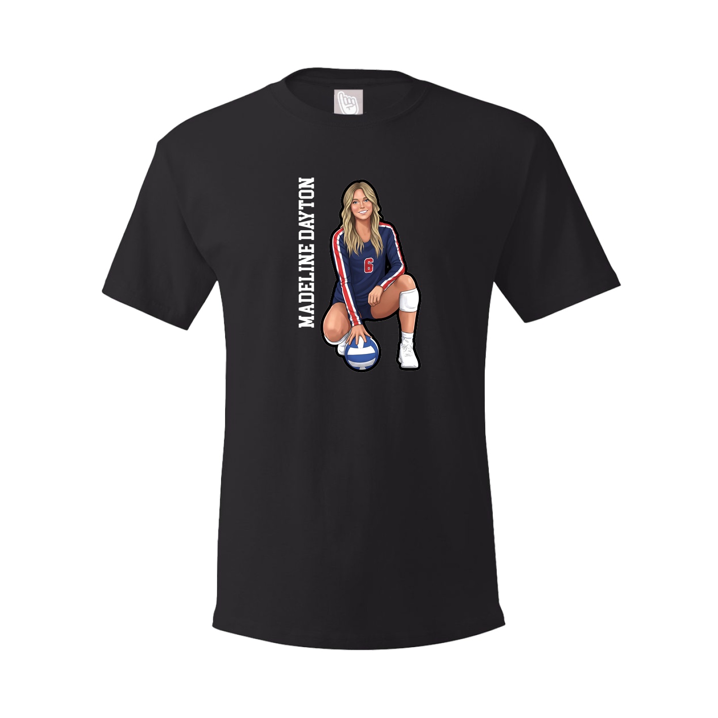 Youth Tee — Name Vertical in Black