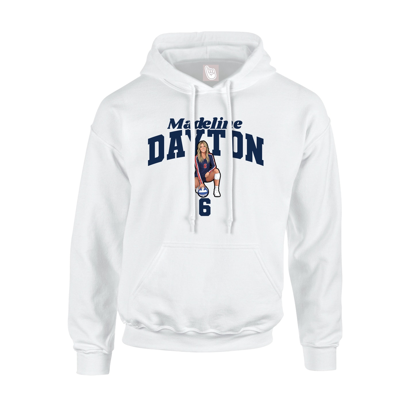 Youth Hoodie — Signature Arch in White