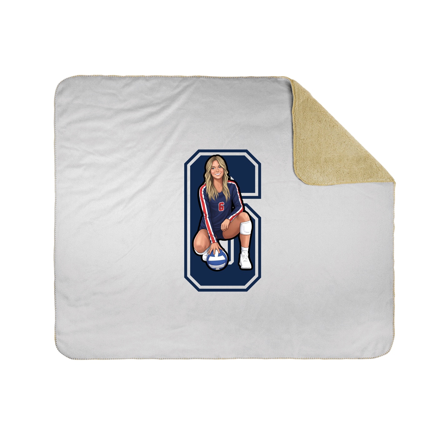 Throw Blanket — Number in White