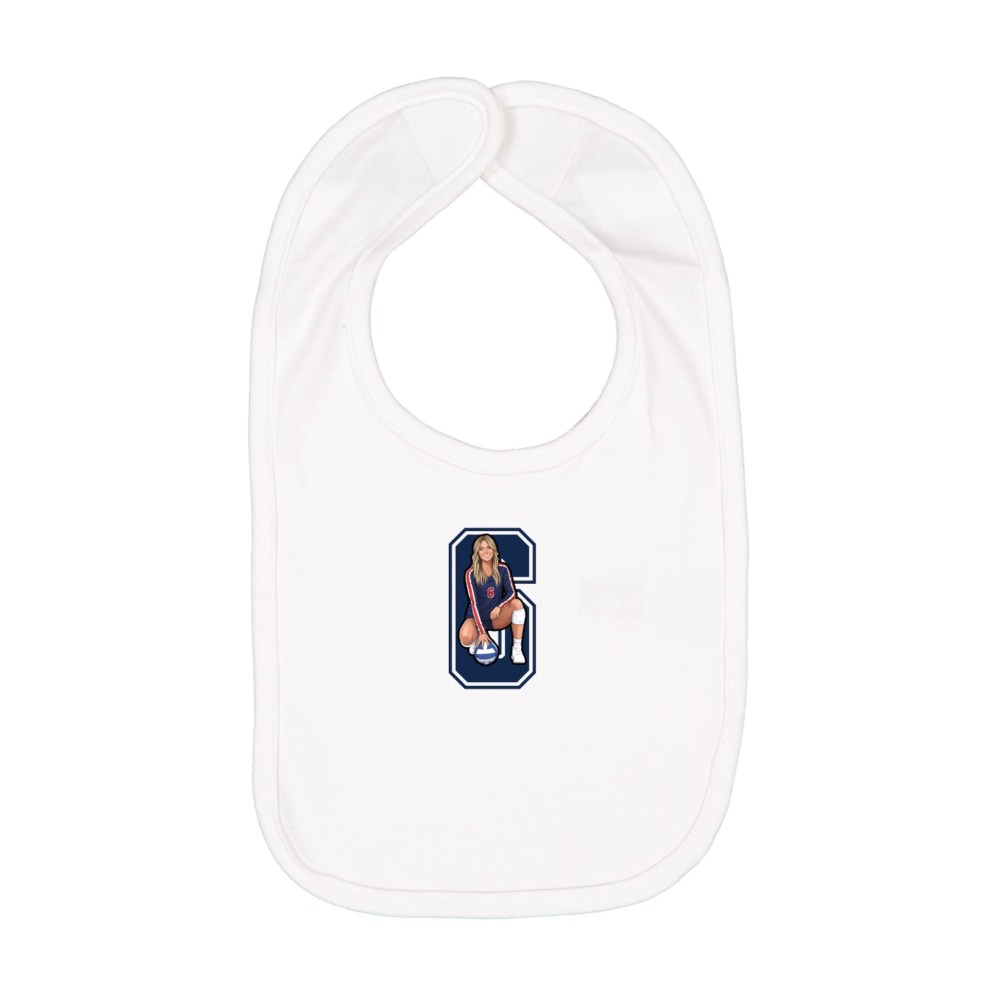 Infant Bib — Number in White