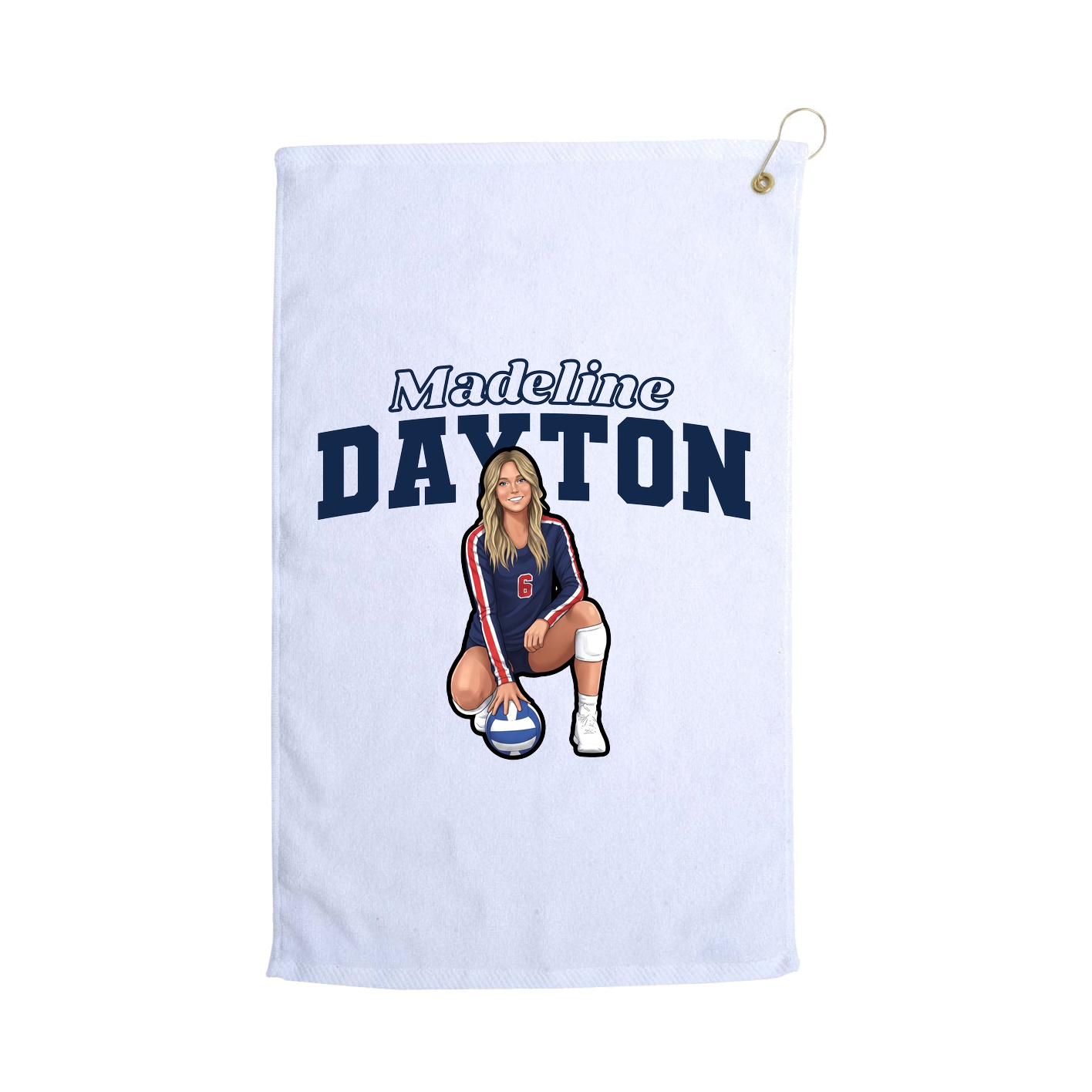 Golf Towel — Name Arch in White