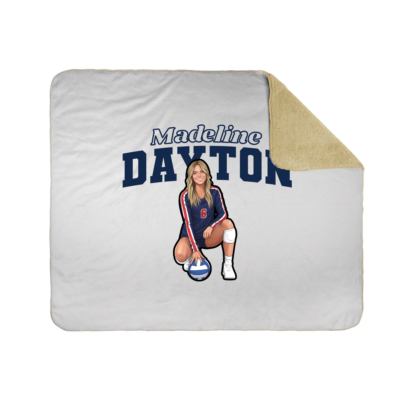Throw Blanket — Name Arch in White