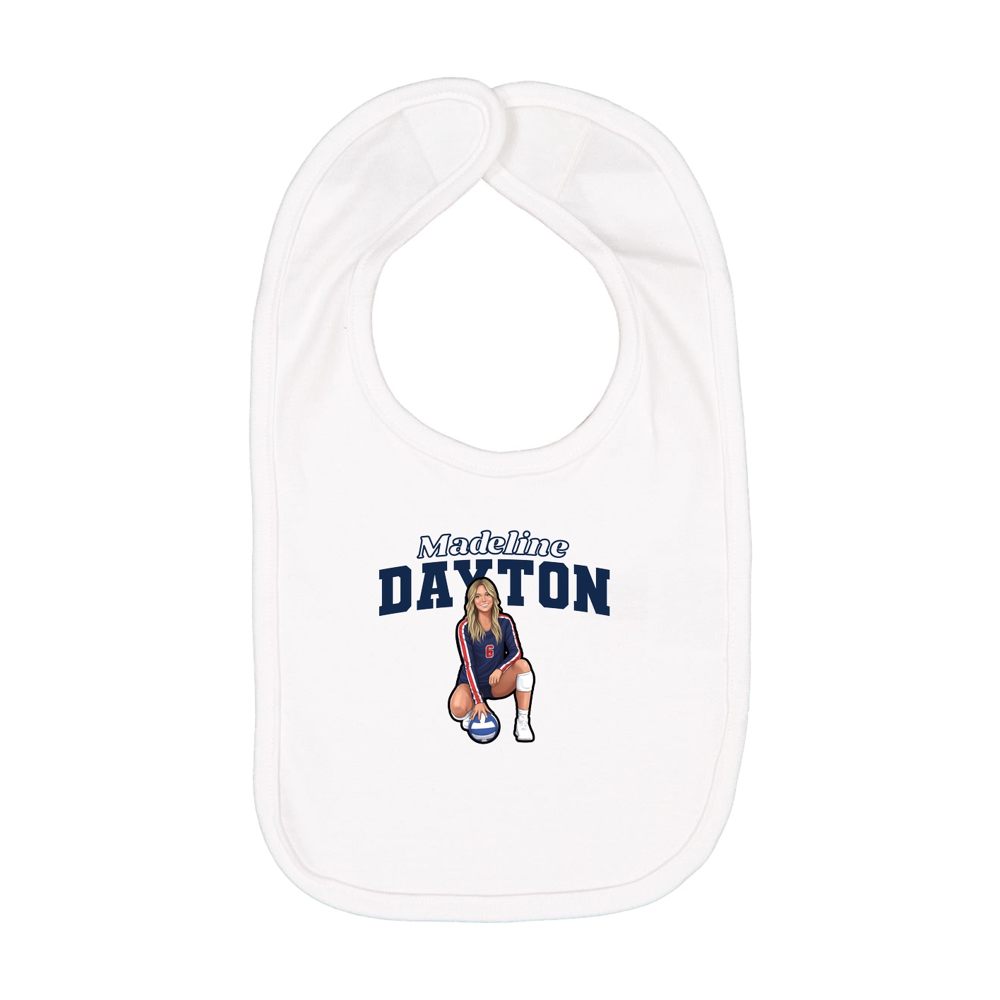 Infant Bib — Name Arch in White