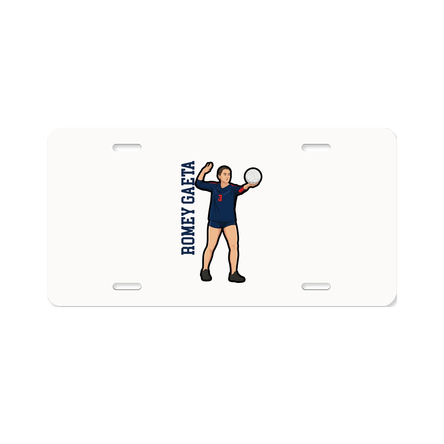 License Plate — Name Vertical in Classic