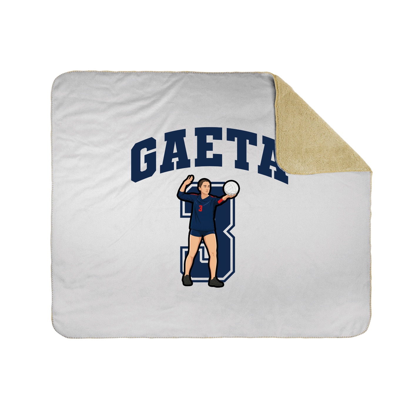 Throw Blanket — Number in White