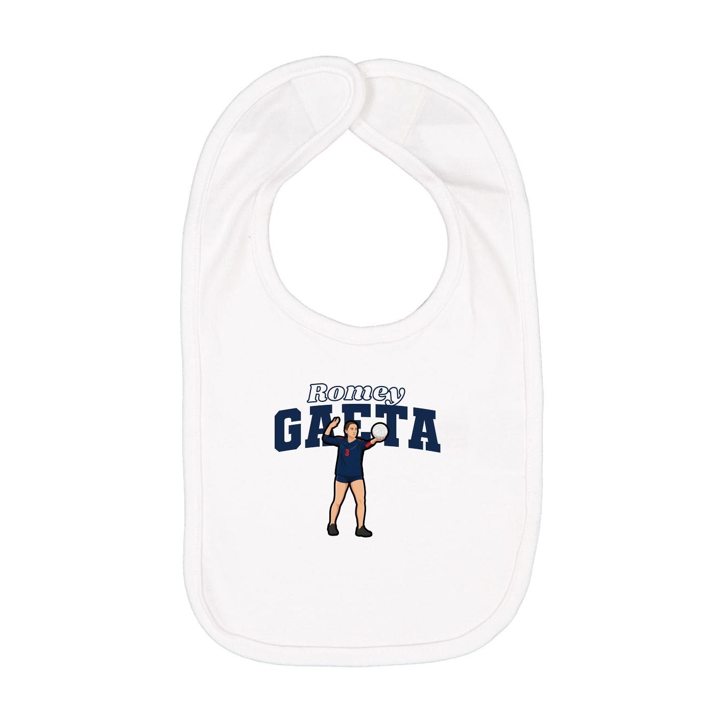 Infant Bib — Name Arch in White
